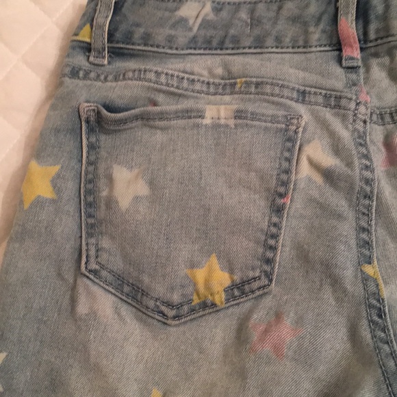 Blue Jean shorts with pastel stars on them - Picture 7 of 7